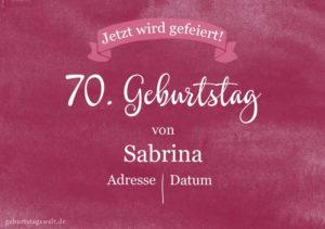 Geburtstagseinladung Geburtstagsparty 70.Geburtstag