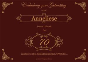 Geburtstagseinladung Ornamental 70.Geburtstag