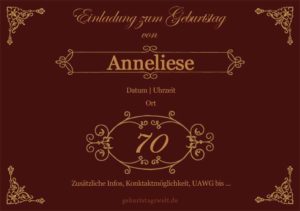 Geburtstagseinladung Ornamental 70.Geburtstag