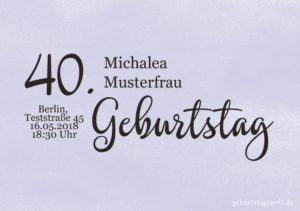 Geburtstagseinladung Wolkig 40.Geburtstag