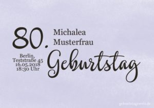 Geburtstagseinladung Wolkig 80.Geburtstag