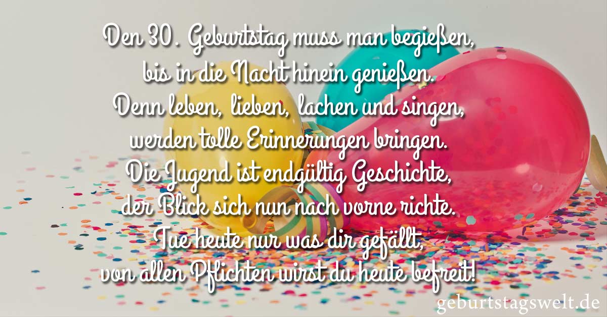 30 Geburtstag Gluckwunsche Bilder Und Spruche Kostenlos